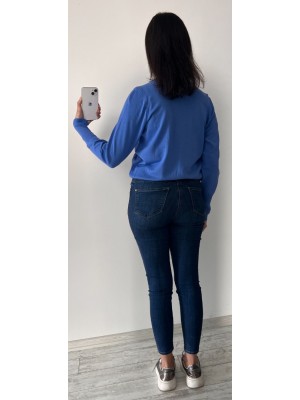 İndigo Mavisi Renk Önden Düğmeli Triko Hırka