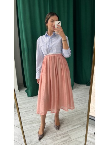 Pembe Renk Pamuk Kumaş Tütü Etek